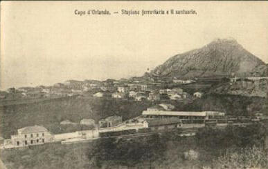 Capo d'Orlando - Panorama dell'epoca con ferrovia